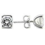 0W178 - Rhodium 925 Sterling Silver Earrings with AAA Grade CZ in Clear - Alamode - Flyclothing LLC