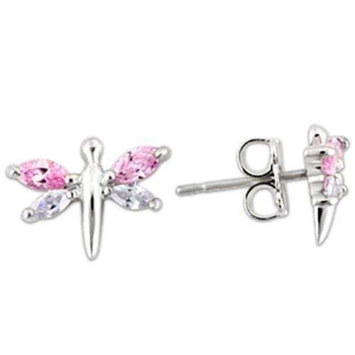 0W179 - Rhodium 925 Sterling Silver Earrings with AAA Grade CZ in Multi Color - Alamode - Flyclothing LLC