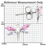 0W179 - Rhodium 925 Sterling Silver Earrings with AAA Grade CZ  in Multi Color - Alamode