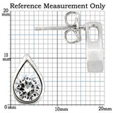 0W180 - Rhodium 925 Sterling Silver Earrings with AAA Grade CZ  in Clear - Alamode