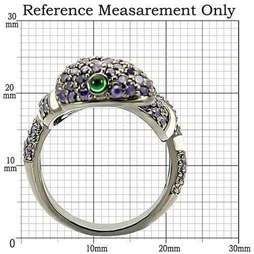 0W184 - Ruthenium Brass Ring with AAA Grade CZ in Multi Color - Alamode - Flyclothing LLC