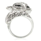 0W185 - Rhodium Brass Ring with AAA Grade CZ in Clear - Alamode - Flyclothing LLC