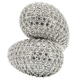 0W216 - Rhodium Brass Ring with AAA Grade CZ in Clear - Alamode - Flyclothing LLC