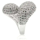 0W216 - Rhodium Brass Ring with AAA Grade CZ in Clear - Alamode - Flyclothing LLC