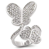 0W237 - Rhodium Brass Ring with AAA Grade CZ in Clear - Alamode - Flyclothing LLC