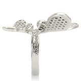 0W237 - Rhodium Brass Ring with AAA Grade CZ in Clear - Alamode - Flyclothing LLC