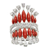 0W241 - Rhodium Brass Ring with AAA Grade CZ in Clear - Alamode - Flyclothing LLC