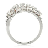 0W241 - Rhodium Brass Ring with AAA Grade CZ  in Clear - Alamode