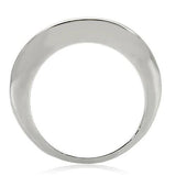 0W242 - Rhodium + Ruthenium Brass Ring with AAA Grade CZ  in Jet