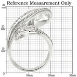 0W253 - Rhodium Brass Ring with AAA Grade CZ in Clear - Alamode - Flyclothing LLC