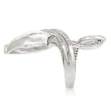 0W253 - Rhodium Brass Ring with AAA Grade CZ in Clear - Alamode - Flyclothing LLC