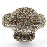 0W279 - Ruthenium Brass Ring with Top Grade Crystal in Multi Color - Alamode - Flyclothing LLC