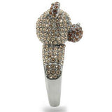 0W279 - Ruthenium Brass Ring with Top Grade Crystal in Multi Color - Alamode - Flyclothing LLC