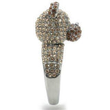 0W279 - Ruthenium Brass Ring with Top Grade Crystal in Multi Color - Alamode - Flyclothing LLC