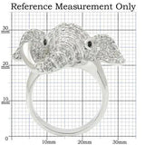0W280 - Rhodium Brass Ring with Top Grade Crystal in Jet - Alamode - Flyclothing LLC