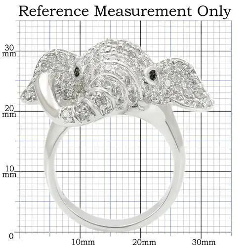0W280 - Rhodium Brass Ring with Top Grade Crystal in Jet - Alamode - Flyclothing LLC