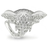0W280 - Rhodium Brass Ring with Top Grade Crystal  in Jet - Alamode