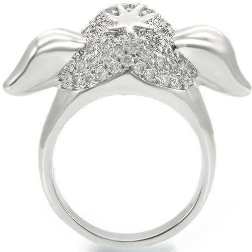 0W280 - Rhodium Brass Ring with Top Grade Crystal in Jet - Alamode - Flyclothing LLC