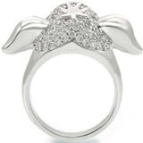 0W280 - Rhodium Brass Ring with Top Grade Crystal in Jet - Alamode - Flyclothing LLC