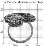 0W282 - Ruthenium Brass Ring with Top Grade Crystal in Jet - Alamode - Flyclothing LLC
