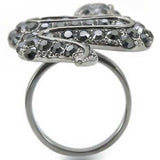 0W282 - Ruthenium Brass Ring with Top Grade Crystal in Jet - Alamode - Flyclothing LLC