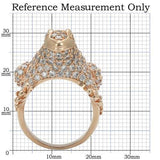 0W283 - Rose Gold Brass Ring with AAA Grade CZ  in Jet - Alamode