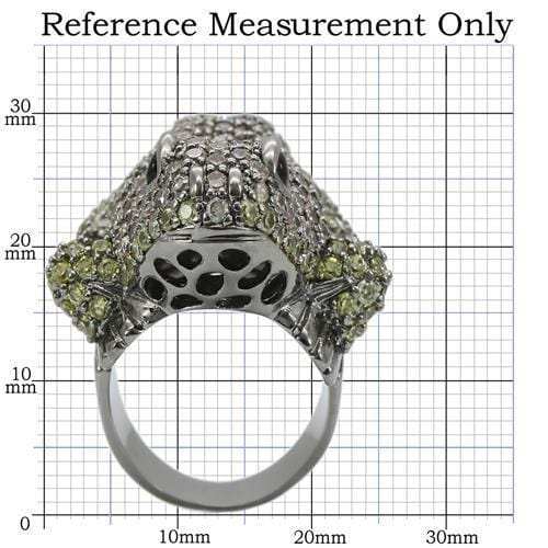 0W284 - Ruthenium Brass Ring with AAA Grade CZ in Multi Color - Alamode - Flyclothing LLC