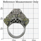 0W284 - Ruthenium Brass Ring with AAA Grade CZ  in Multi Color - Alamode