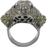 0W284 - Ruthenium Brass Ring with AAA Grade CZ in Multi Color - Alamode - Flyclothing LLC