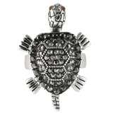 0W285 - Rhodium Brass Ring with Top Grade Crystal in Multi Color - Alamode - Flyclothing LLC