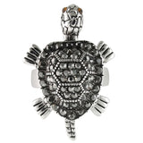 0W285 - Rhodium Brass Ring with Top Grade Crystal  in Multi Color - Alamode