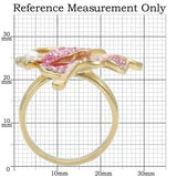 0W289 - Gold Brass Ring with Top Grade Crystal  in Multi Color