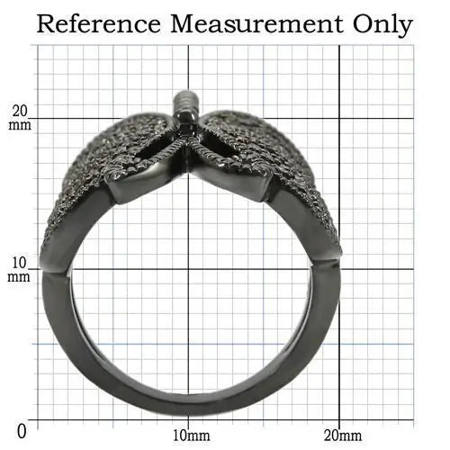 0W290 - Ruthenium Brass Ring with AAA Grade CZ in Champagne - Alamode - Flyclothing LLC