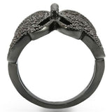 0W290 - Ruthenium Brass Ring with AAA Grade CZ  in Champagne - Alamode