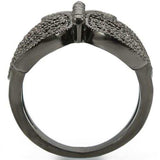 0W290 - Ruthenium Brass Ring with AAA Grade CZ in Champagne - Alamode - Flyclothing LLC