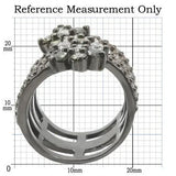 0W293 - Ruthenium Brass Ring with AAA Grade CZ in Multi Color - Alamode - Flyclothing LLC