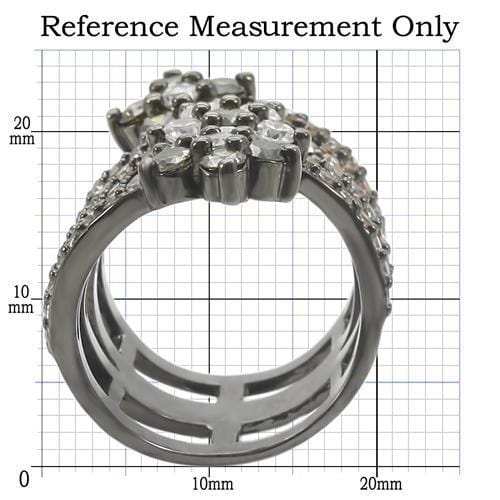 0W293 - Ruthenium Brass Ring with AAA Grade CZ in Multi Color - Alamode - Flyclothing LLC