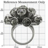 0W306 - Ruthenium Brass Ring with Top Grade Crystal in Jet - Alamode - Flyclothing LLC