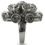 0W306 - Ruthenium Brass Ring with Top Grade Crystal in Jet - Alamode - Flyclothing LLC