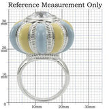 0W308 - Rhodium Brass Ring with AAA Grade CZ in Clear - Alamode - Flyclothing LLC
