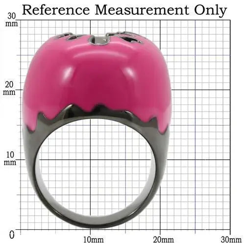 0W309 - Ruthenium Brass Ring with AAA Grade CZ in Champagne - Alamode - Flyclothing LLC