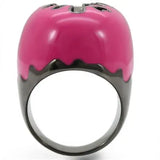 0W309 - Ruthenium Brass Ring with AAA Grade CZ in Champagne - Alamode - Flyclothing LLC