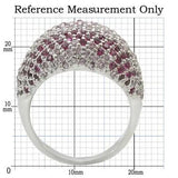 0W322 - Rhodium Brass Ring with AAA Grade CZ in Multi Color - Alamode - Flyclothing LLC