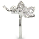0W336 - Rhodium Brass Ring with AAA Grade CZ in Clear - Alamode - Flyclothing LLC