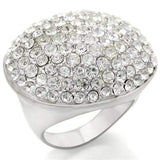 0W348 - Rhodium+Brushed Brass Ring with Top Grade Crystal in Clear - Alamode - Flyclothing LLC
