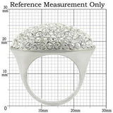 0W348 - Rhodium+Brushed Brass Ring with Top Grade Crystal in Clear - Alamode - Flyclothing LLC