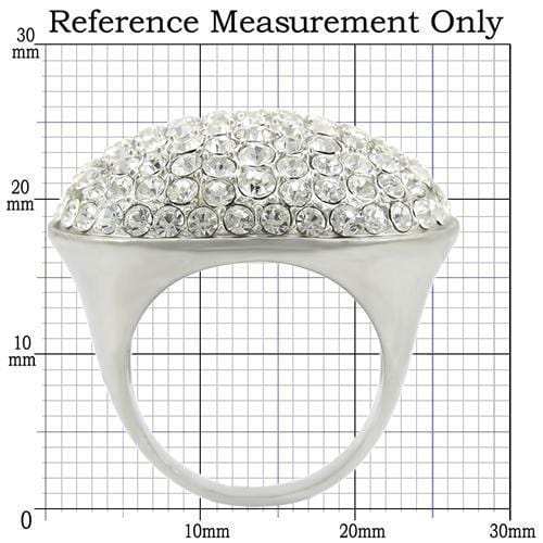 0W348 - Rhodium+Brushed Brass Ring with Top Grade Crystal in Clear - Alamode - Flyclothing LLC