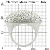 0W348 - Rhodium+Brushed Brass Ring with Top Grade Crystal  in Clear - Alamode