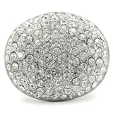 0W348 - Rhodium+Brushed Brass Ring with Top Grade Crystal  in Clear - Alamode