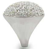 0W348 - Rhodium+Brushed Brass Ring with Top Grade Crystal in Clear - Alamode - Flyclothing LLC